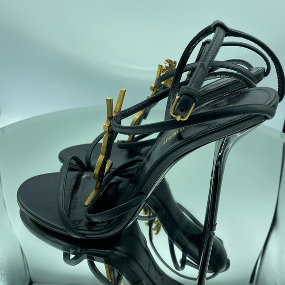 Saint Laurent Cassandra 100mm Black Sandal - Picture 4 of 8